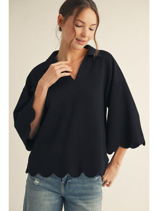 Jodifl Lux Scallop Knit Top