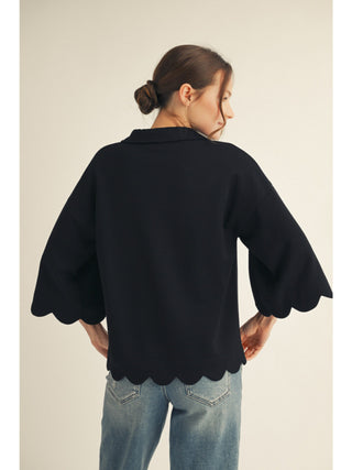 Jodifl Lux Scallop Knit Top