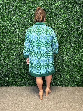 Green Abstract Shift Dress