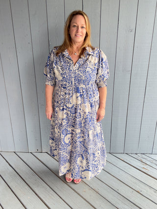 Paisley Print Tiered Dress