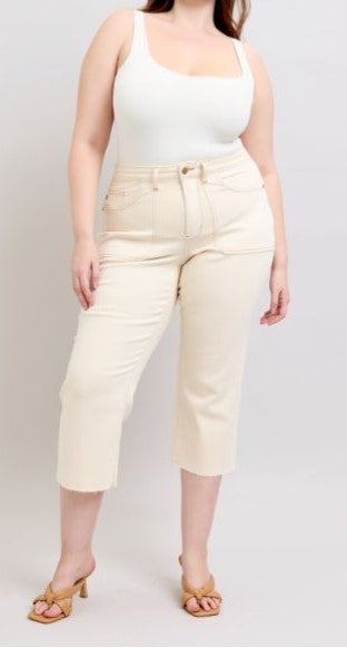 Ecru Denim Crop