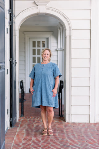 A-Line Chambray Denim Dress