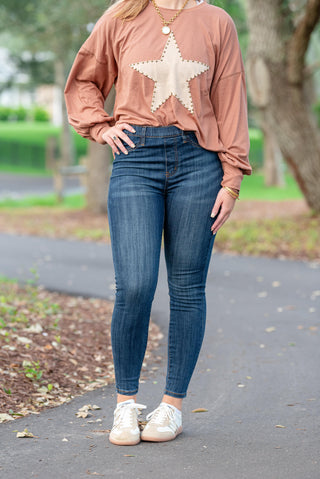 Pull On Skinny Judy Blue Jeans