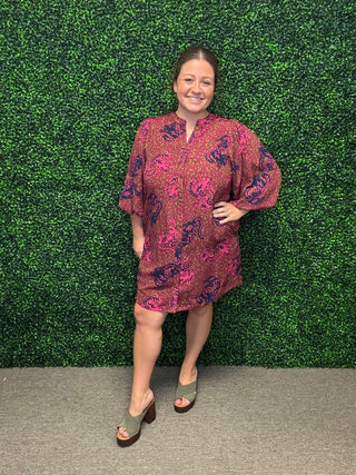 Animal Printed Shirt Dress