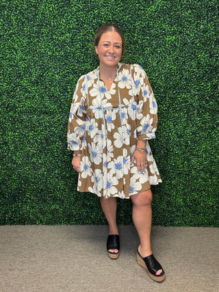 Floral With a Pop of Blue