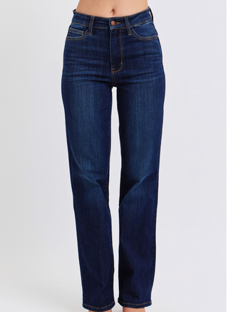 High Waisted Straight Leg Jean