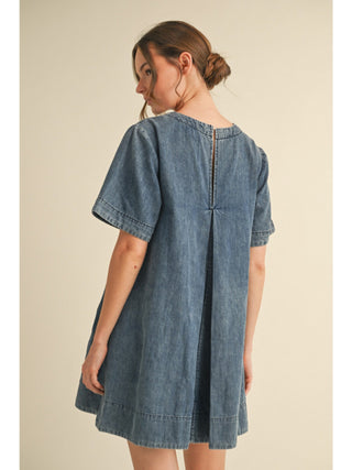 A-Line Chambray Denim Dress