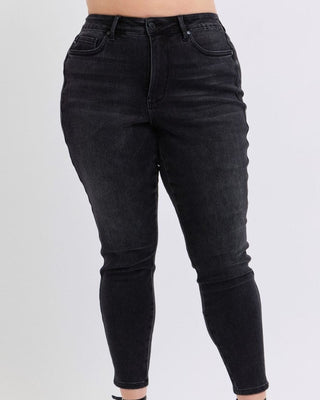 Mid Rise Black Wash Skinny Jean