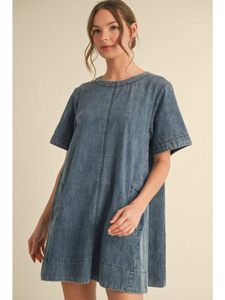 A-Line Chambray Denim Dress