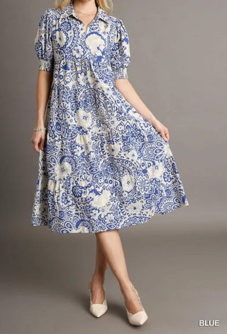 Paisley Print Tiered Dress