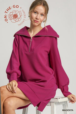 Quarter Zip Knit Dress