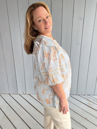 Baby Blue Foral Top