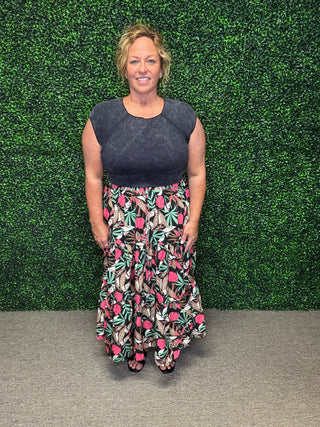 Meadow Bloom Floral Midi Skirt