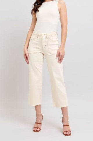 Ecru Denim Crop