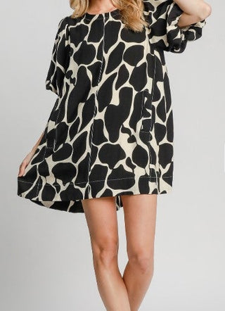 Umgee Abstract Animal Print Dress