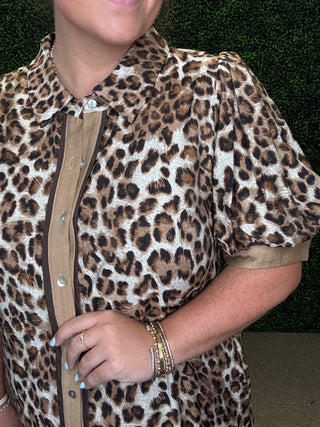 Leopard Button Down Dress