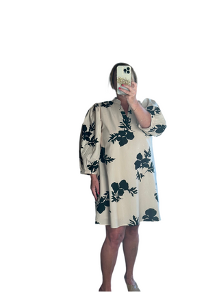 Ecru Petals Mini Dress