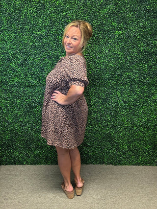 Tie Front Leopard Mini Dress