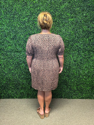 Tie Front Leopard Mini Dress