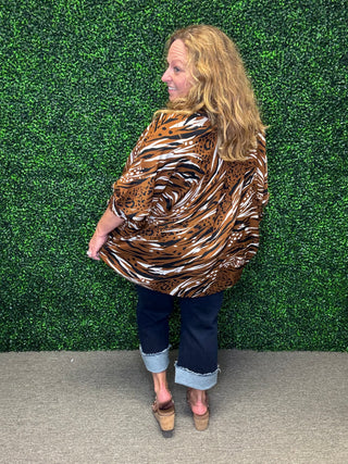 Animal Print V-Neck Blouse