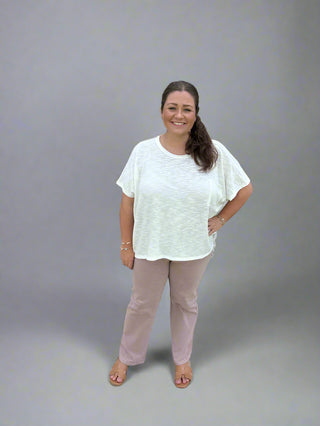 Mauve Mid Rise Denim Pant