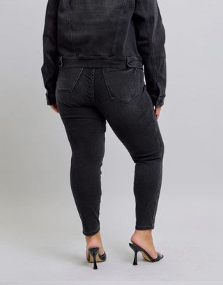 Mid Rise Black Wash Skinny Jean