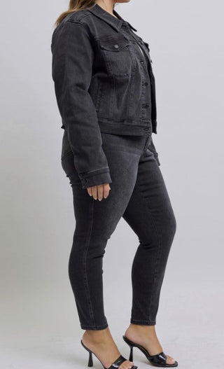 Mid Rise Black Wash Skinny Jean