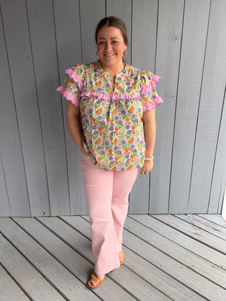 Pink Straight Pant by Risen Denim