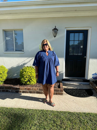 Floral Lace Contrast Dress