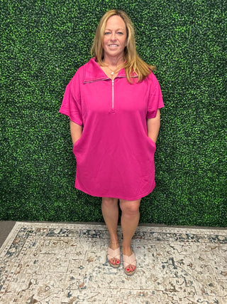 White Birch Quarter Zip Athleisure Dress