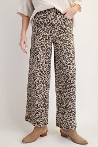 Leopard Wide Leg Pant