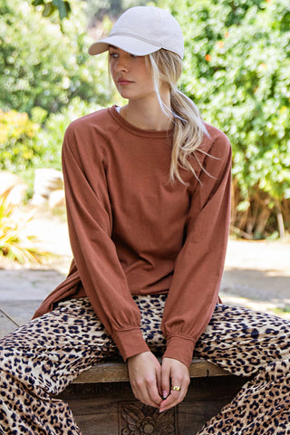 Cotton Long Sleeve Slub Tee
