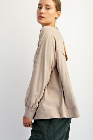 Cotton Long Sleeve Slub Tee