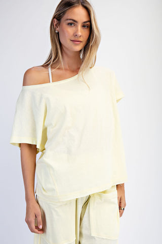 Rae Mode Cotton Slub Off The Shoulder Tee