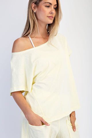 Rae Mode Cotton Slub Off The Shoulder Tee