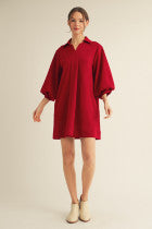 Jodifl 3/4 Puff Sleeve Collared Dress