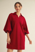 Jodifl 3/4 Puff Sleeve Collared Dress