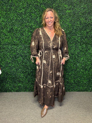 Botanical Charm Midi Dress