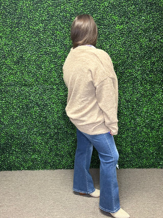 Open Front Oatmeal Cardi