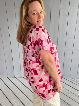 Berry Squares Blouse