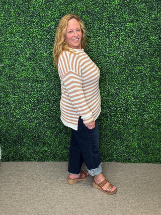 Tan Striped Sweater