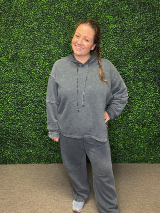 Washed Textured Knit Pullover