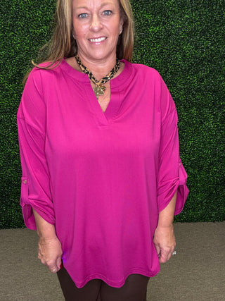 White Birch Notch Tab Knit Top