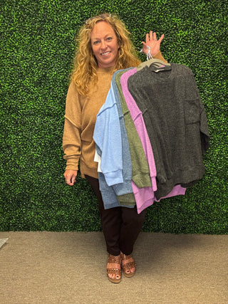 Brushed Melange Oversized Sweater