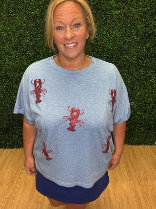 Jess Lea Lobster Shack Sequin Patch Top