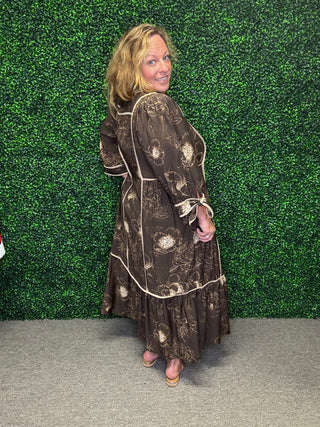 Botanical Charm Midi Dress