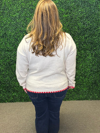 Sequin Reindeer Antler Sweater