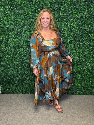 Leaf Printed Midi