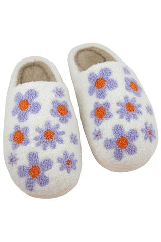 Lilac Daisy All Over House Slippers