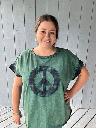 The Peace and Plaid Top